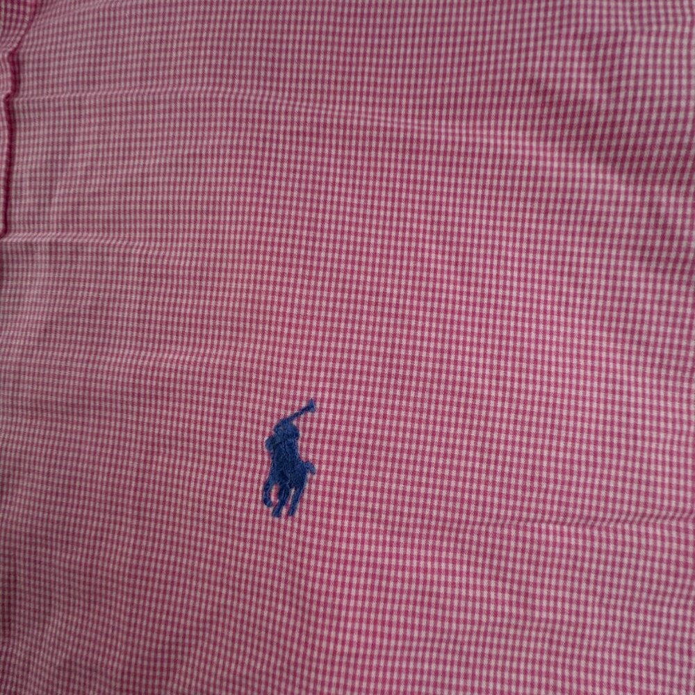 Ralph Lauren Long Sleeve Button Up Shirt Cotton Pink Check Yarmouth 16.5 34/35 - Picture 9 of 12